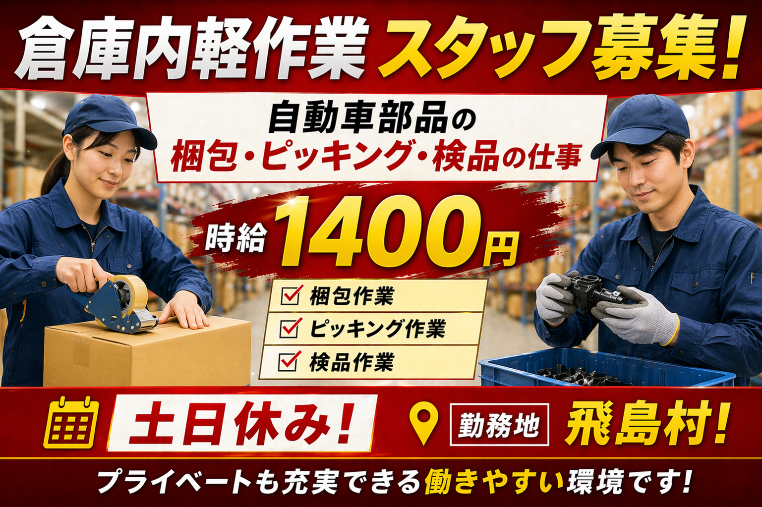 派遣 軽作業（梱包・仕分け・その他） 物流・倉庫求人イメージ